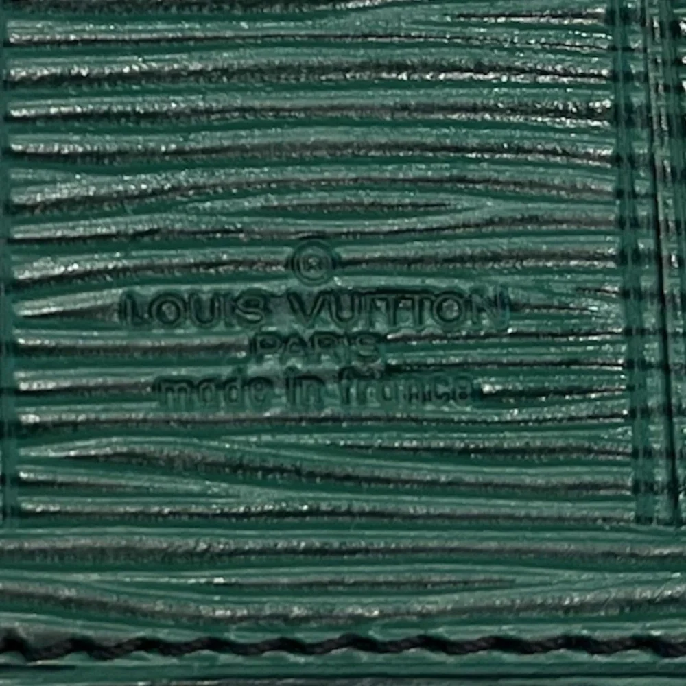 Rare Louis Vuitton Borneo Green Epi Leather Luggage Tag with Poignet France